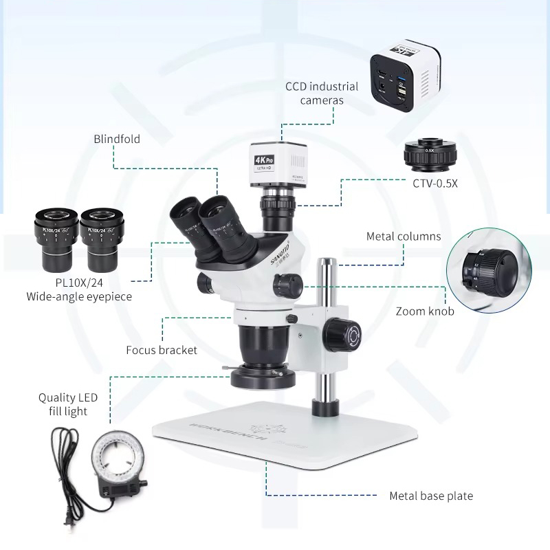 Trinocular Stereo Microscope Components